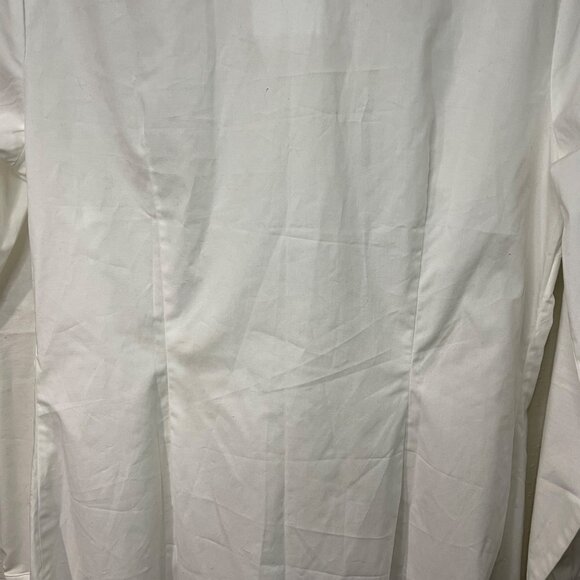 BANANA REPUBLIC White Tailored Fit Long Sleeve Button-Up Ruffle Blouse Size 8 - Picture 8 of 13